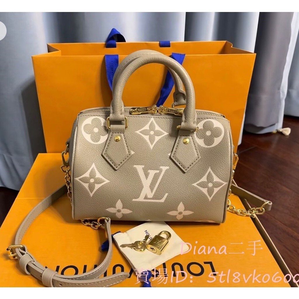 正品現貨 LV 路易威登 SPEEDY BANDOULIèRE 20 新款灰色枕頭包 單肩包 斜挎包 M46575