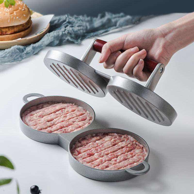 diy手壓式雙孔工具超火肉餅米飯團ins傢用手工商廚房漢堡燒餅模具 S2ZX