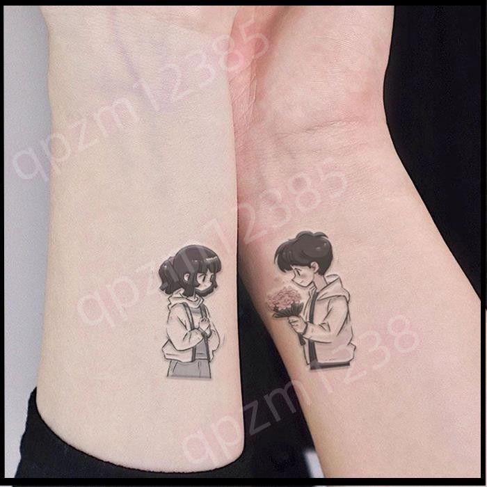【全店免運】HAN&amp;YI 朝朝暮暮 情侶款多巴胺ins風格彩色紋身貼遮疤手臂小清新