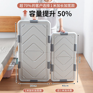 床底收納箱扁平大容量儲物箱學生宿捨好物床下整理塑料箱帶輪傢用帶蓋床底收納箱滑輪棉被衣服儲物整理箱扁平塑膠床下收
