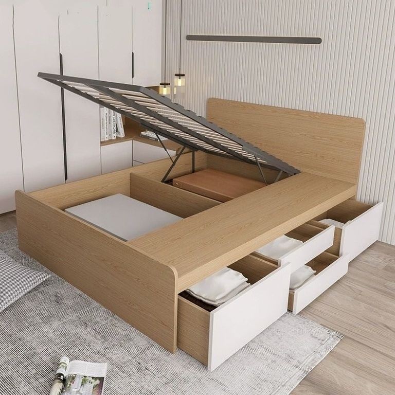 限時下殺 好物上新 儲物床 定制小戶型單人床1.2米榻榻米抽屜儲物床簡約現代多功能收納床箱 床架 單人床 單人加大 雙人
