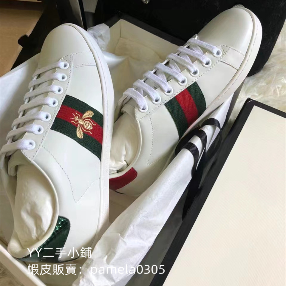 精品二手 GUCCI 古馳Ace系列男士刺繡運動鞋 蜜蜂鞋 休閒鞋運動鞋 小白鞋 男女鞋 板鞋 429446