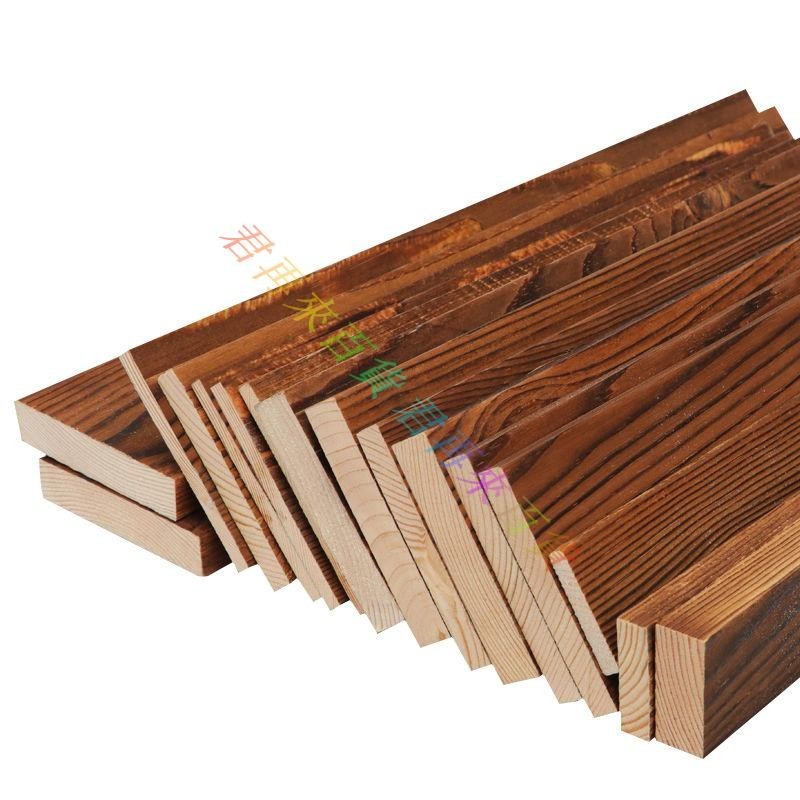 可開發票*防腐木戶外地板花園防腐木板實木板材門頭碳化木地板庭院樓梯板-君再來百貨
