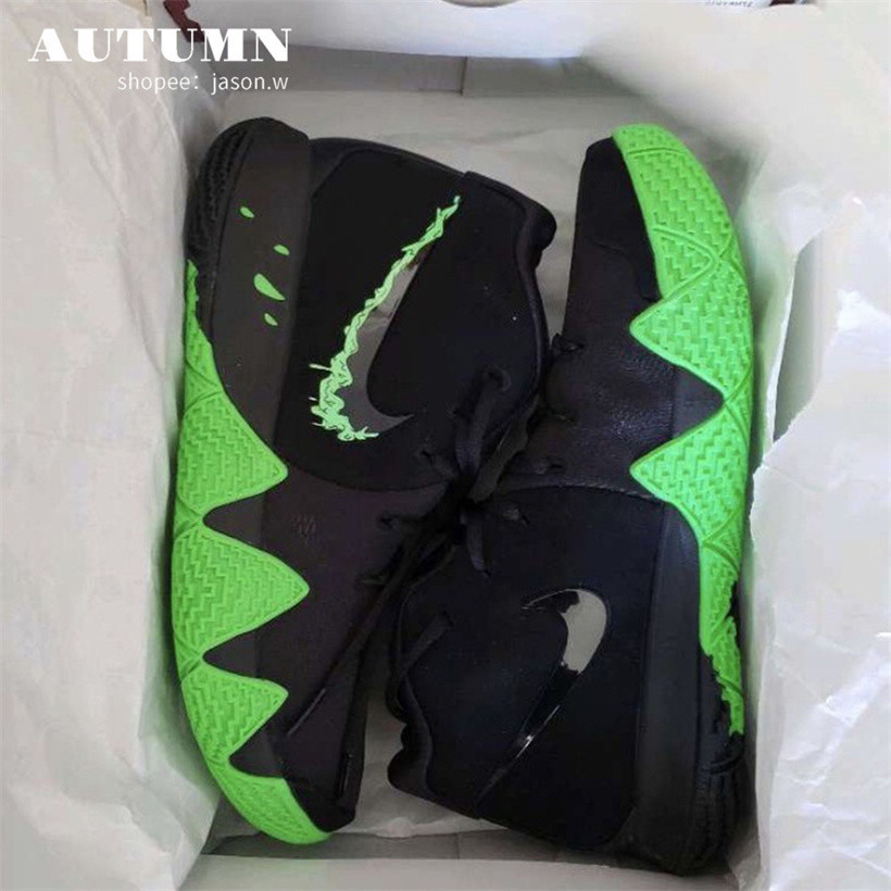 特價款 Nike Kyrie 4 Halloween 萬聖節 黑綠 運動籃球鞋 公司秒發 {943807}