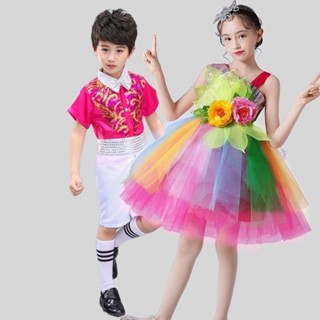 臺灣-出貨六一兒童節公主裙表演服蓬蓬裙亮片紗裙花仙子合唱花仙子公主裙