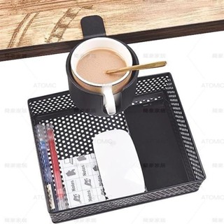 可開統編 桌下收納籃帶杯架,360 度旋轉 儲物籃,辦公用品,檔案收納水杯架收納插座 延長線固定器 集線盒 電線收納