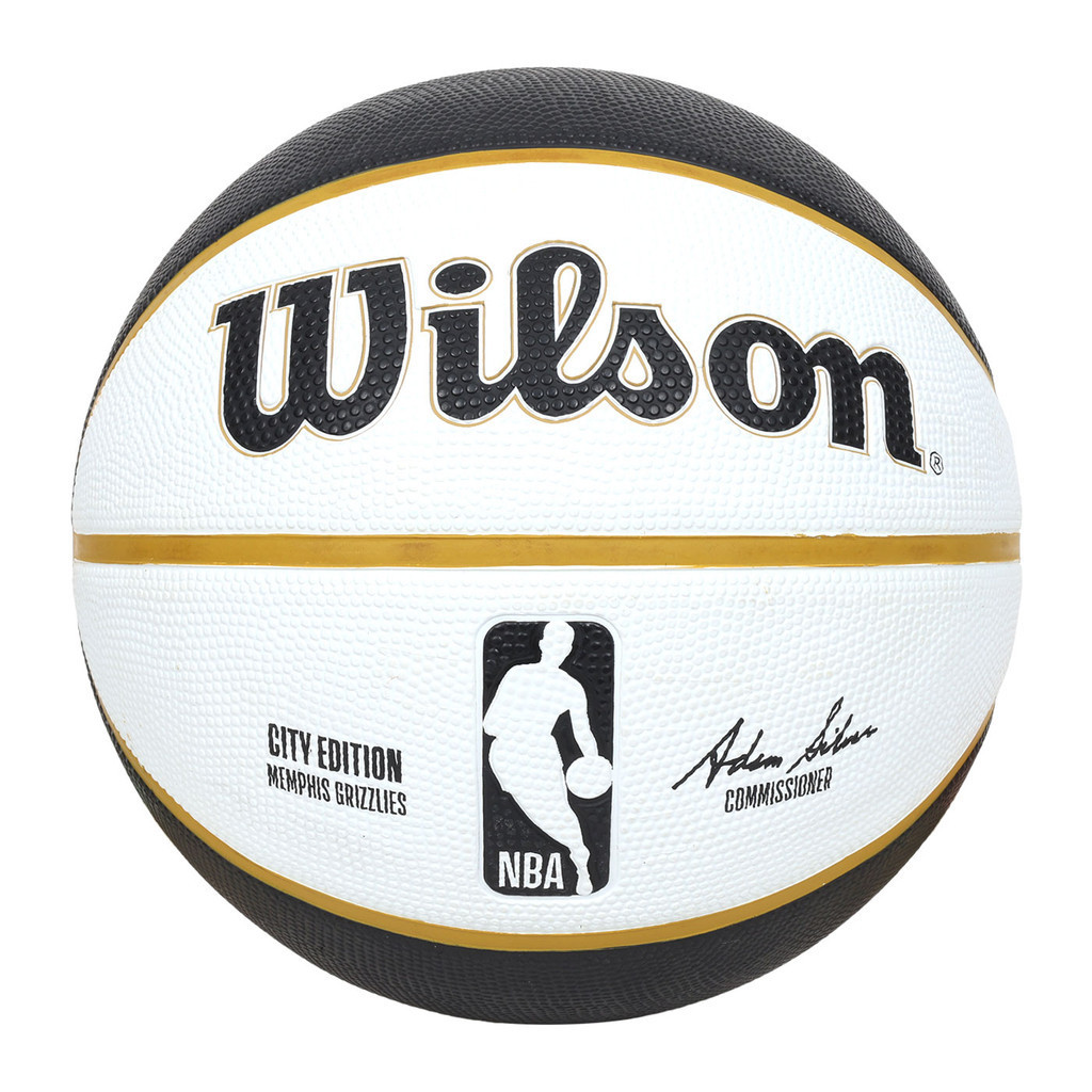 WILSON NBA城市系列-灰熊-橡膠籃球 7號籃球(訓練 室外 室內「WZ4024215XB7」 白黑棕