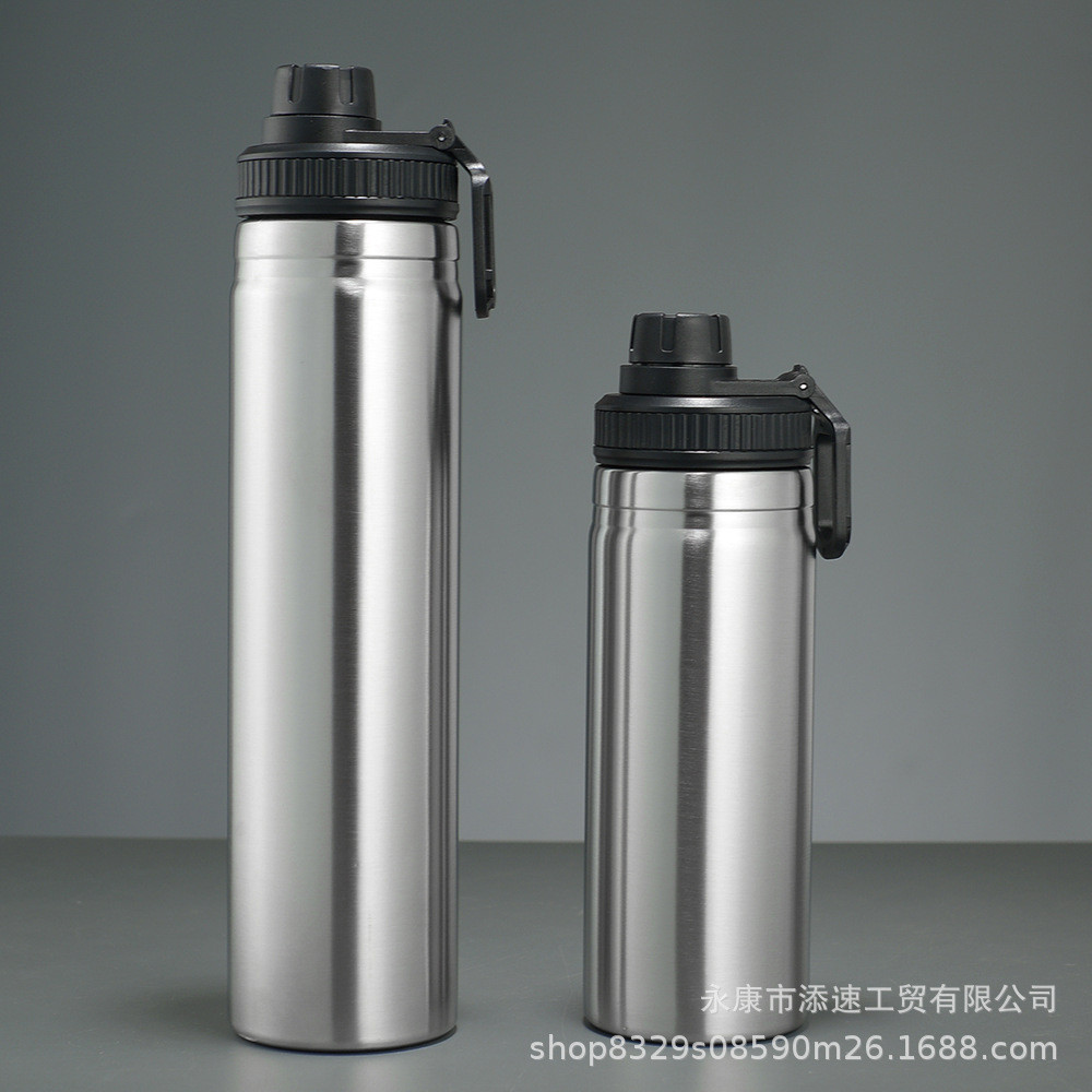 戶外大容量運動水壺 跨境便攜提手太空杯 單層不銹鋼水瓶