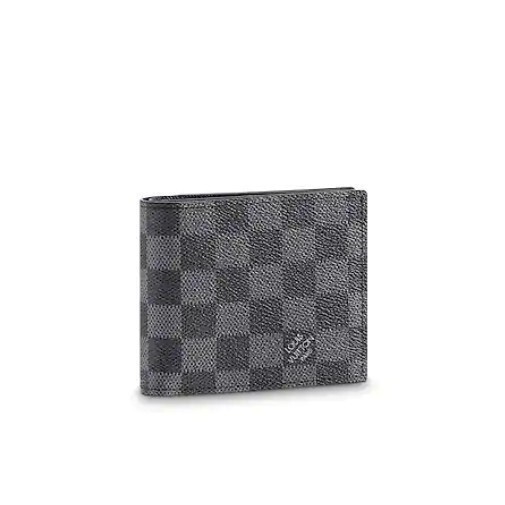 二手 LV 真品 N63336 黑色 黑灰 棋盤 格紋 附零錢袋 短夾 皮夾