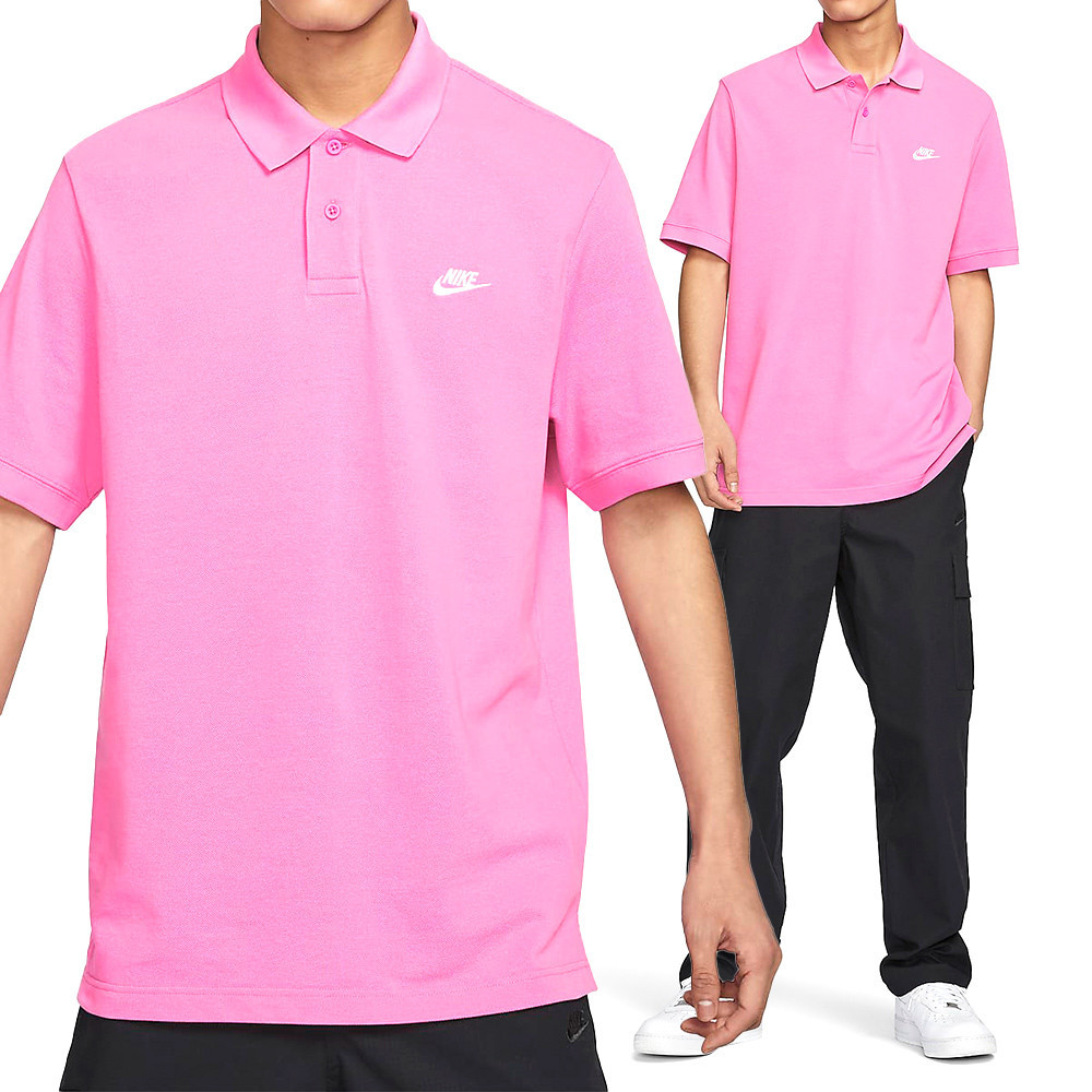 Nike Club SS Polo PIQUE 男款 粉色 運動 Polo衫 純棉 短袖 FN3895-675