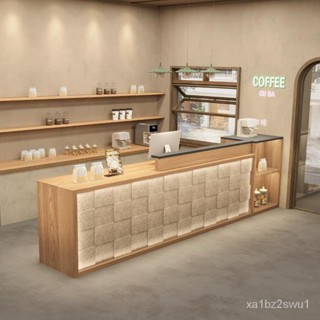 【新品下殺/含統編】 網紅實木原木吧臺桌收銀臺餐飲店飯店奶茶美髮理髮咖啡前臺接待櫃