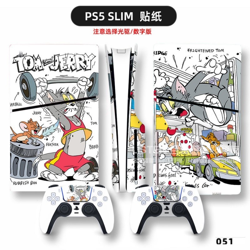 PS5 Slim主機貼紙 slim光碟版痛貼 slim數位版貼紙 PS5slim貼紙 slim保護貼紙 slim客製貼紙