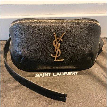 Saint Laurent YSL 黑色 黑金 皮帶包 腰包 現貨女包胸包斜挎包斜背包