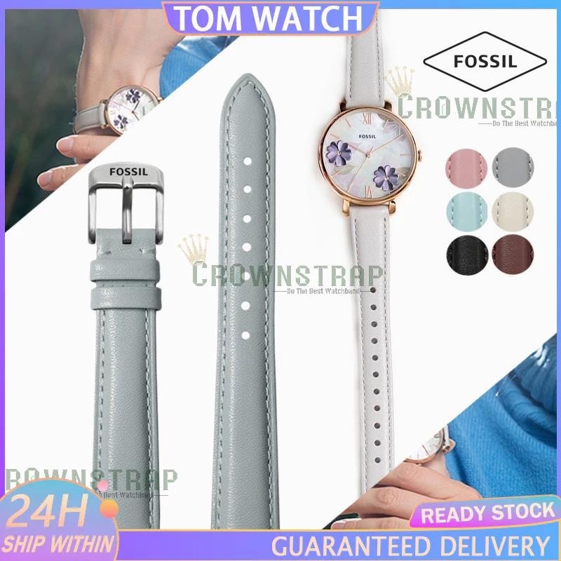 【台灣出貨】適用於 Fossil 皮革錶帶 12mm 14mm 女士手錶配件錶帶