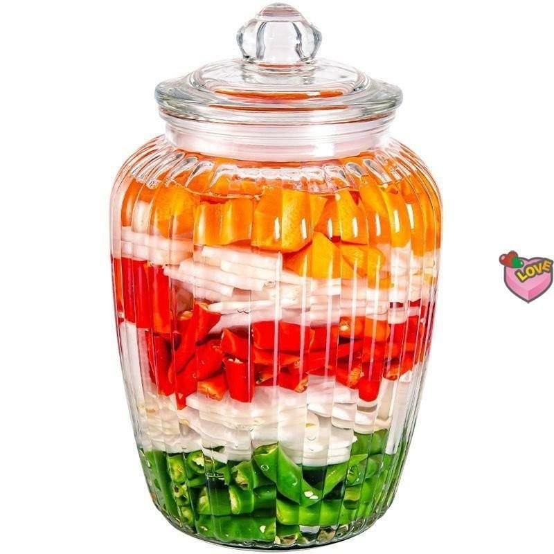 💥TW熱賣💥玻璃密封罐食品級醃菜泡菜墰子傢用泡酒瓶子蜂蜜空瓶收納儲物罐
