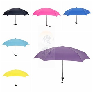 【優物】迷你五折傘 口袋傘 一手掌握 超小超輕 晴雨兩用 抗UV 防紫外線 UPF50+ 防曬黑膠傘