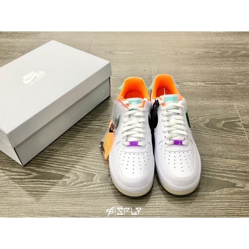 【正品】Nike Air Force 1 電玩 白黑橘 DO2333-101 10363502776