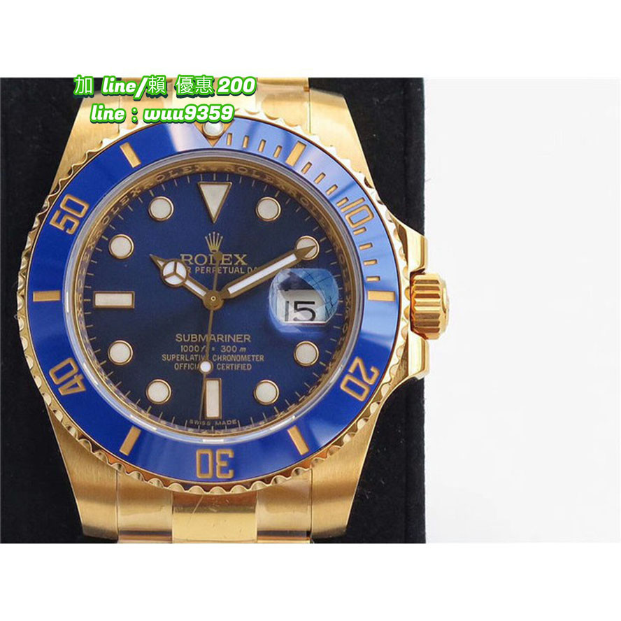 Rolex 潛航者型系列116618L 藍水鬼全金 男士經典械錶 男神紳士腕錶男生潮流時尚商務腕錶