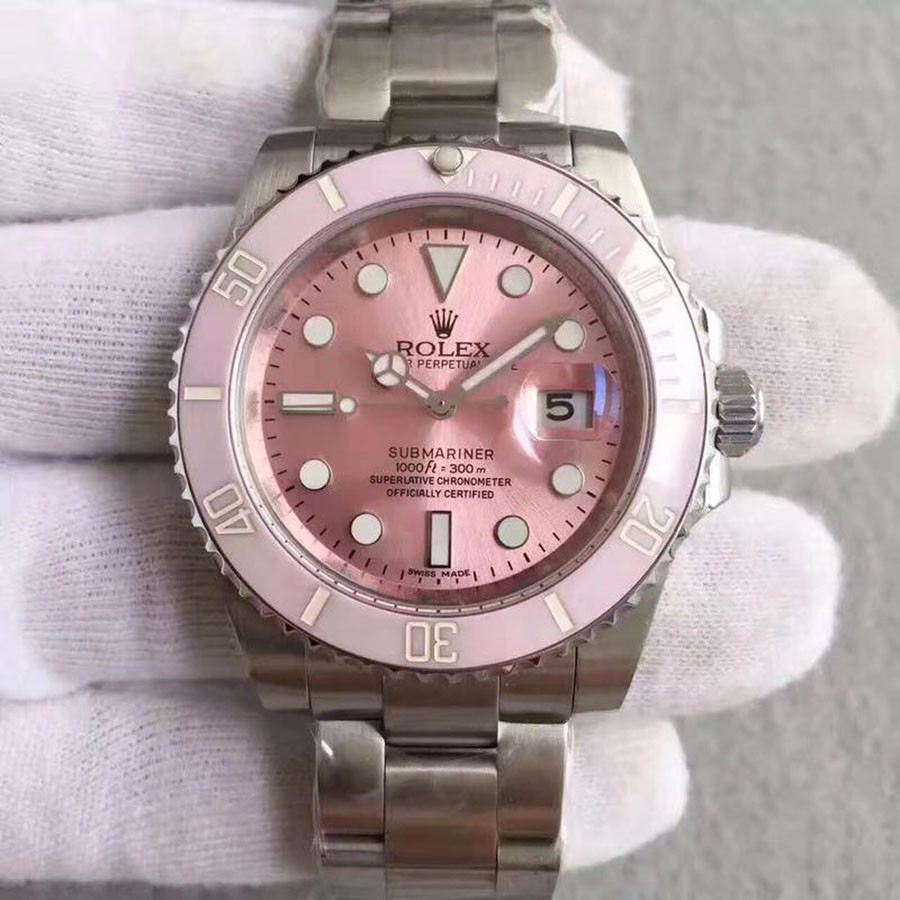 Rolex 勞力士 自動機械手錶 女錶 超夜光 公主粉色錶盤 流行時尚腕錶