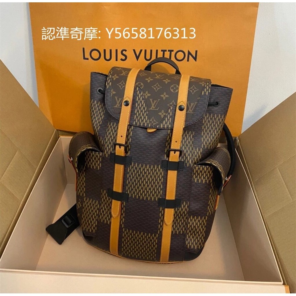 二手便宜出 LV 路易威登 LV X NIGO CHRISTOPHER 雙肩包 棋盤格 後背包 登山包 N40358