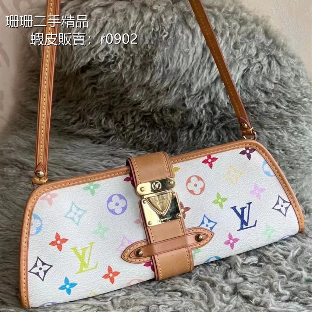 【珊珊二手精品】LV 路易威登 白三彩晚宴包 中古包 肩背包 手提包 免運 實拍