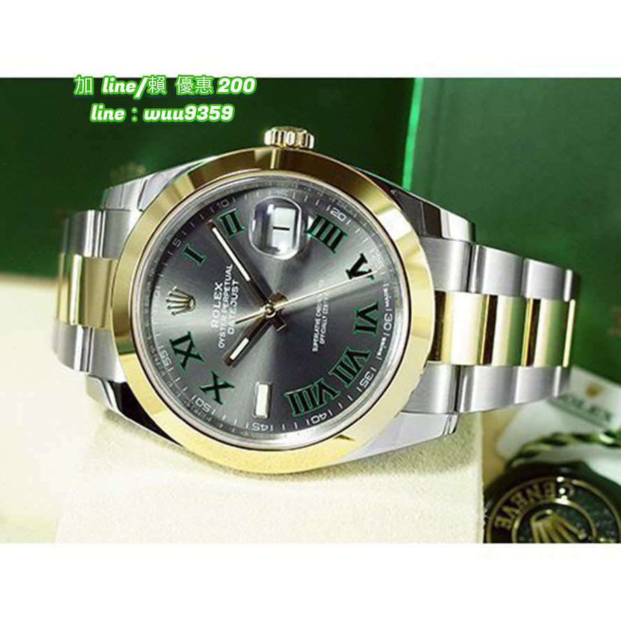 Rolex 勞力士 DATEJUST II 126303 大錶徑 綠色羅馬數字時標 半金 UL2957
