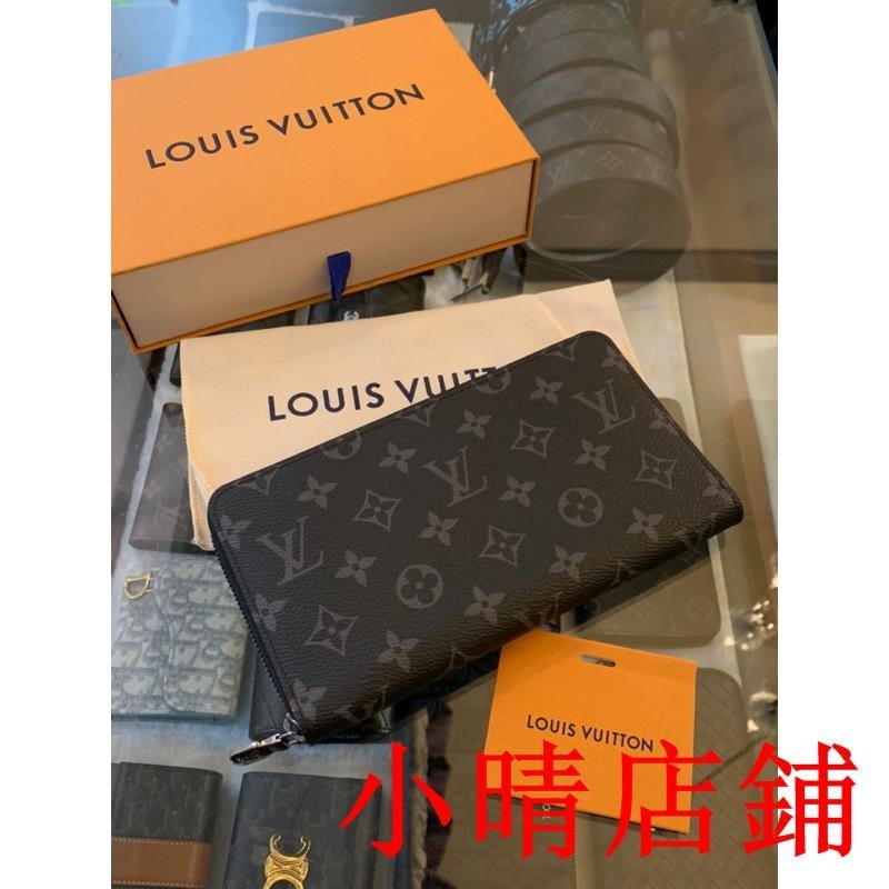 小晴二手/精品Louis Vuitton Lv 加大款式 黑色老花 拉鍊 男生長夾