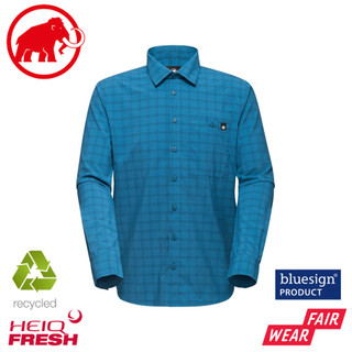 【MAMMUT 長毛象 男 MA Lenni LS Shirt 長袖襯衫《深冰藍/海洋藍》】1015-01460/格襯