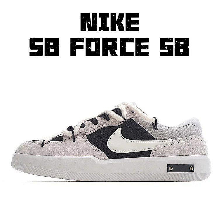 定制球鞋 Nike SB Force 58 瞌睡企鵝 無性別風系列綁帶低幫休閑運動滑板板鞋 “黑白灰” 貨號：CZ295