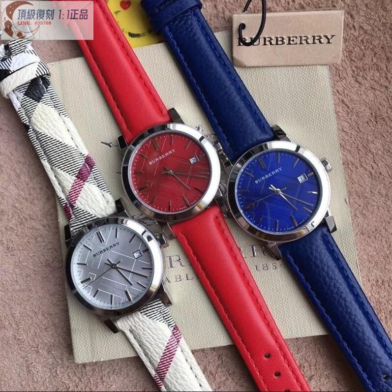 高端 BURBERRY手錶巴寶莉戰馬手錶經典格子男女時尚潮流皮帶錶