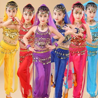 六一兒童印度舞服裝女童幼稚園 肚皮舞新疆天竺少女民族舞蹈 演出 服 DLLJ