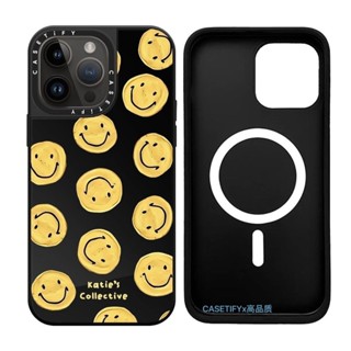 臺灣發貨免運 原廠 CASTIFY磁吸鏡面黃色快樂笑臉iPhone14Promax防摔手機殼蘋果13