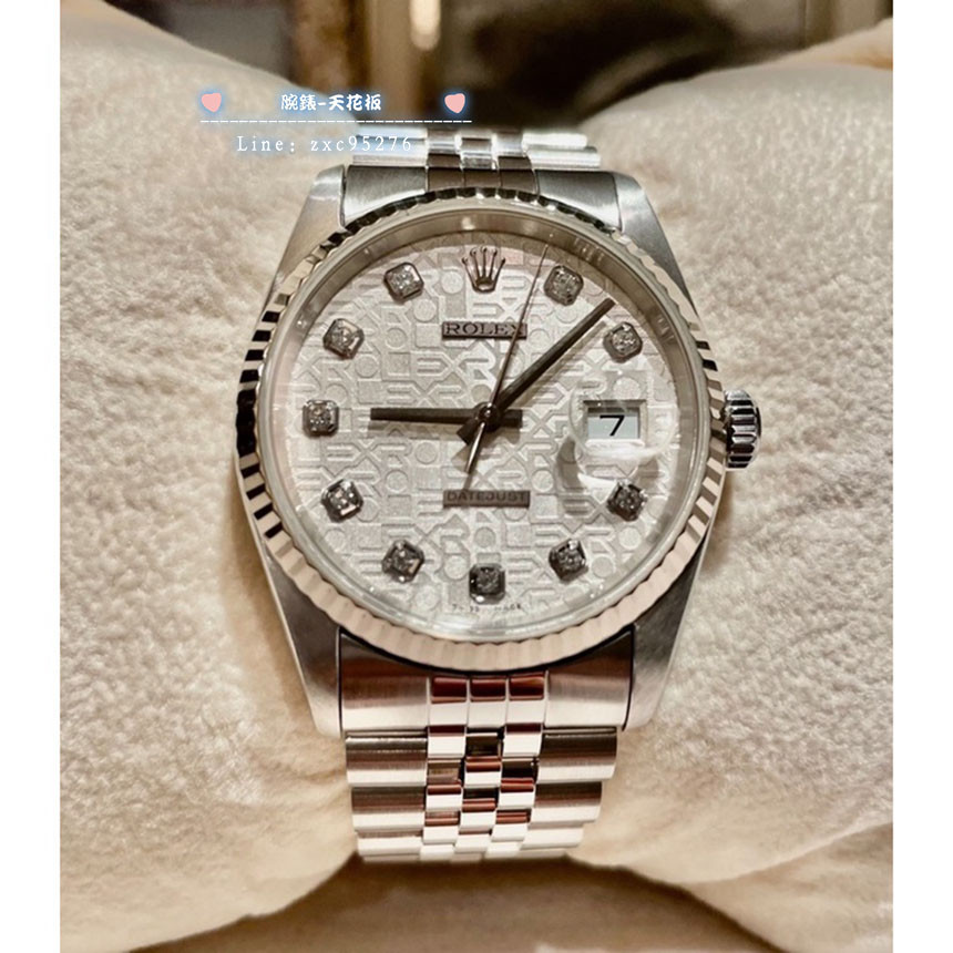 ROLEX 勞力士 16234 （蠔式 日誌 包檯紀念十鑽面 18k白金太陽框）腕錶