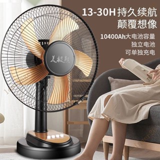 台灣出貨 可充電可移動電風扇大風力16寸臺式傢用靜音搖頭蓄電池太陽能風扇