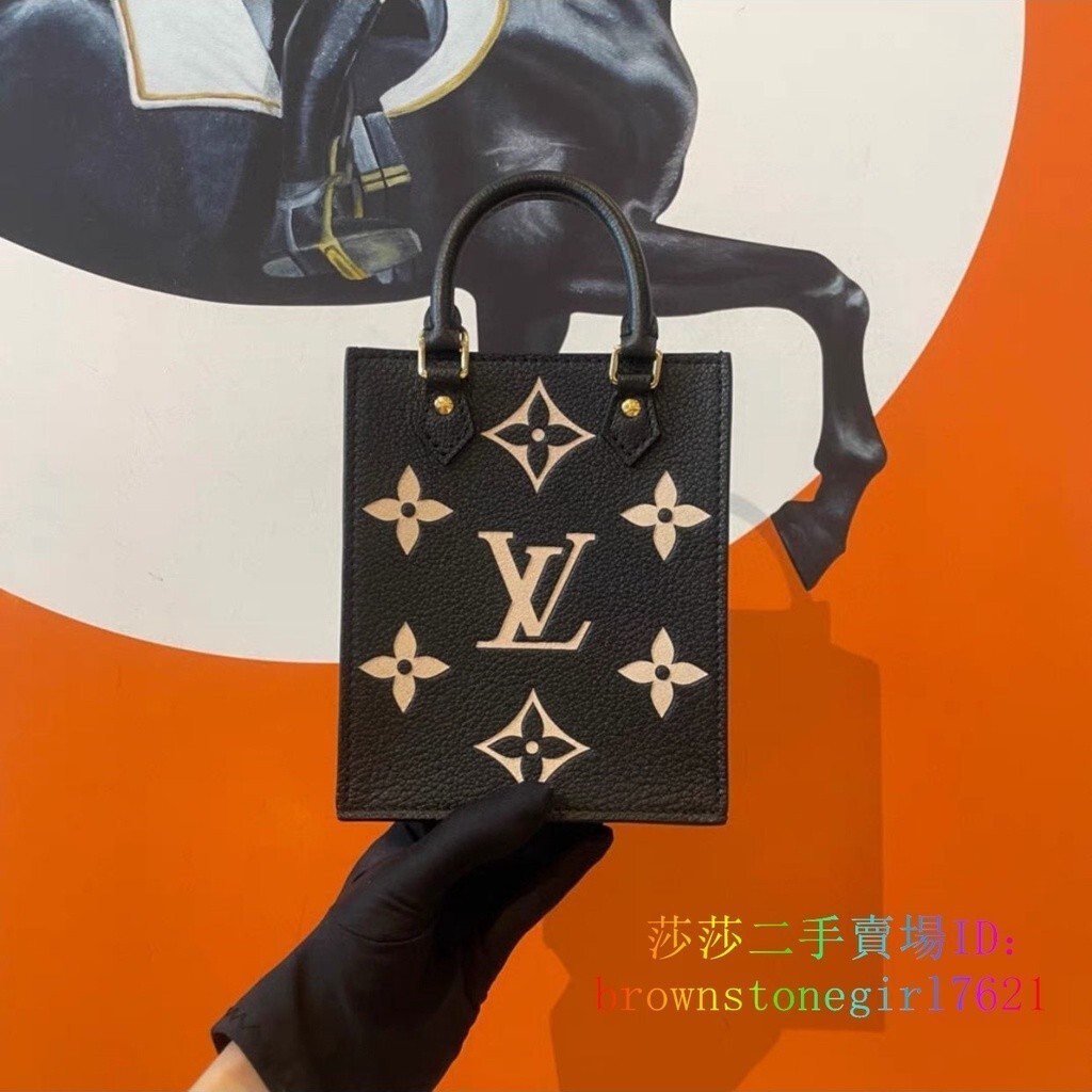 二手便宜出 LV 路易威登 PETIT SAC PLAT 豎款琴譜包 手提包 單肩包 斜挎包 M57937 迷你 黑色