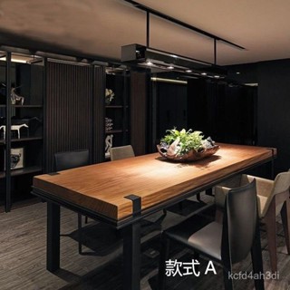 可開發票/熱銷 LOFT美式複古實木洽談會議桌長方形書桌餐桌工業風辦公桌大班臺 實木桌 辦公桌 工作臺 餐桌 吧臺桌