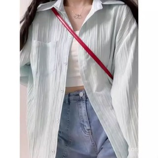 夏天防曬外套 oversize黃色襯衫外套女春夏薄款外套 休閒開衫防曬衣 寬鬆慵懶風上衣