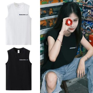 小可愛吊帶背心女 100%純棉snh48袁一琦同款簡約小眾女學生寬松無袖背心坎肩ins潮牌 女生無袖上衣 背心女 t恤女