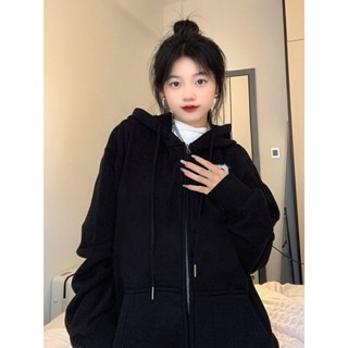 🤞刷毛外套 開衫 連帽外套 女外套 韓系衣服 oversize 情侶裝 外套女生韓版 長袖上衣 刷毛 上衣【E】
