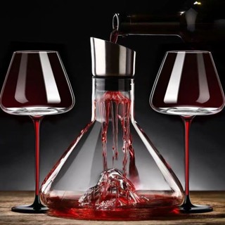 引酒器 醒酒器 分酒器 倒酒器 快速醒酒器 紅酒酒具 派對用具 法式紅酒杯套裝一整套高檔ins高腳杯子無鉛水晶網紅