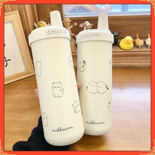 臺灣出貨💥水壺800ml 不鏽鋼保溫杯 車用水杯 高顏值戶外防漏保冷杯 大容量奶茶 冰霸杯 女生簡筆畵保溫杯 防漏保冷杯
