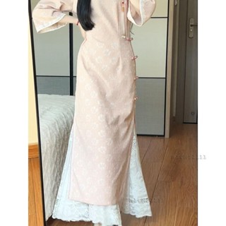 免運/旗袍內搭襯裙漢服打底內搭洋氣花邊蕾絲襯裙素色大擺半身裙女
