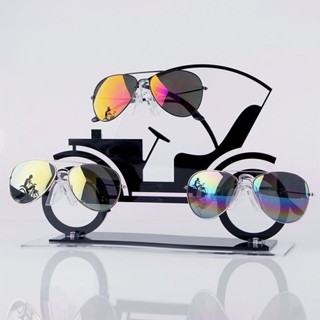 🥇桃園出貨 現時特賣✨創意車型亞克力眼鏡展示架太陽鏡墨鏡櫥窗陳列道具直行車眼鏡展架