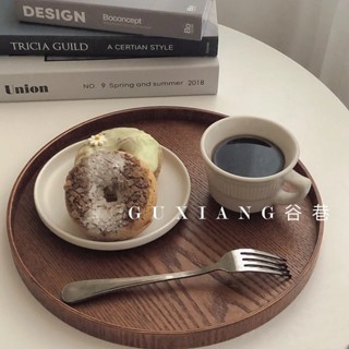ZERO HOME 居家選物ins風木質託盤圓形日式茶盤餐盤咖啡廳甜品盤收納盤蛋糕盤點心盤#預購#開超取請聊聊我