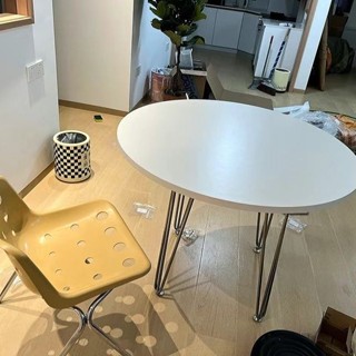 現代簡約白色洽談奶油北歐實木休閒家用圓桌奶茶餐桌小戶型桌子