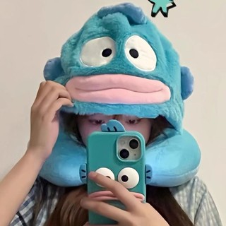 ⭐精選好物⭐【8.6上新】醜魚連帽U型枕人魚漢頓頸枕居家便攜午休辦公飛機遮光枕情侶枕頭