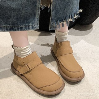 真皮馬丁靴2024勃肯平底加絨英倫風短靴棉鞋新款軟底女春秋潮 靴子大尺碼女鞋 中筒靴 鞋子女 馬丁鞋 切爾西靴 韓國靴子