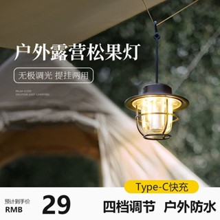 【限時免運】露營燈戶外復古照明燈LED小夜燈野營燈松果燈夜市擺攤燈 露營燈 照明燈 擺攤燈 充電燈 手提燈 led露營燈