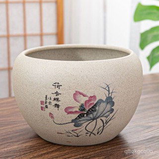 🐰東方臻選🐰花盆清倉特價無孔水培家用特大號銅錢草睡蓮碗蓮茶洗缸陶瓷專用盆 RAUY