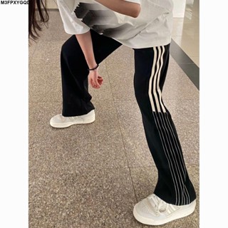 【優質正品】長褲 潮流美式復古運動闊腿褲子女春秋新款寬鬆顯瘦百搭休閒直筒拖地長褲潮